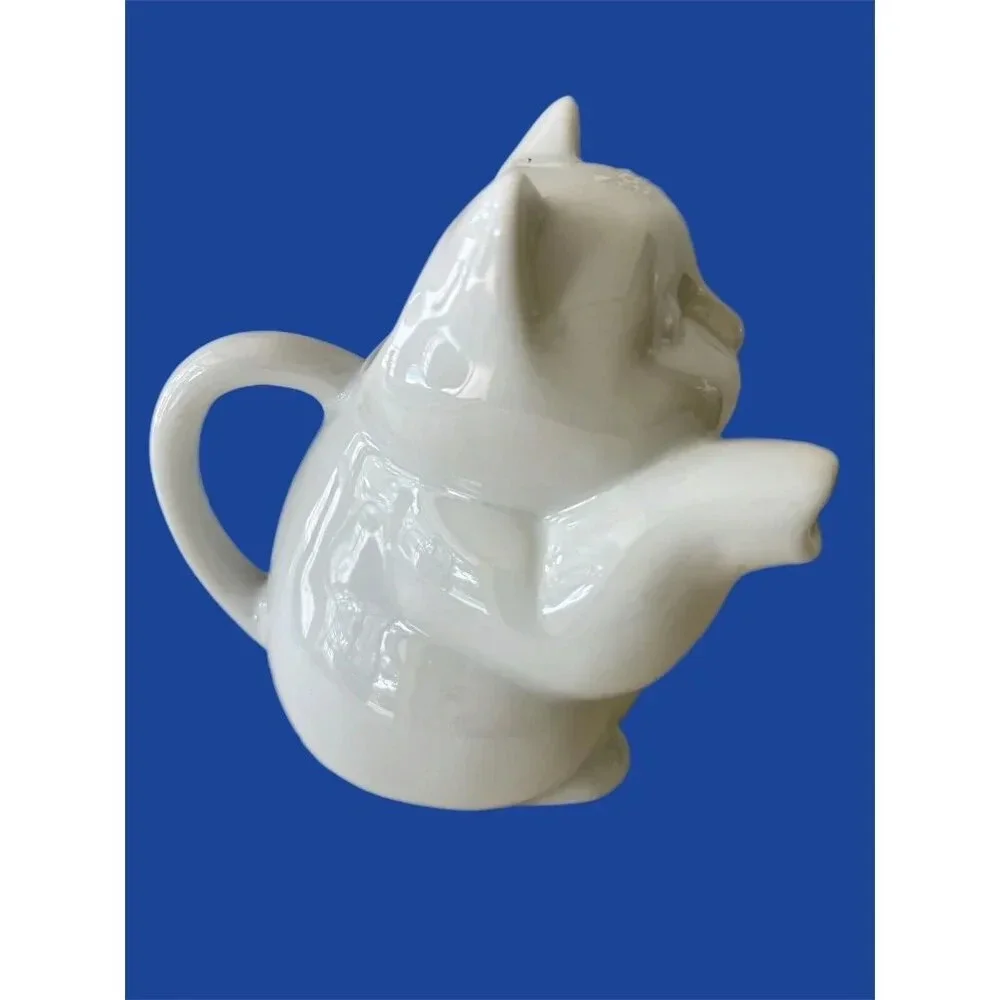 VTG Kitty Cat Creamer Pitcher White Ceramic Small Tea Pot By HIC Japan